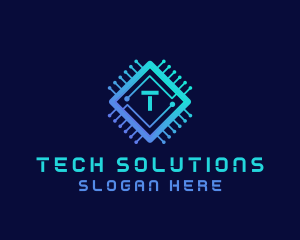 Tech Circuit Microchip logo design