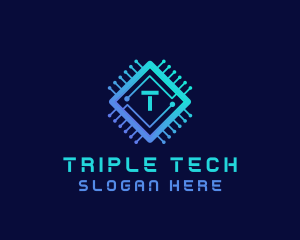 Tech Circuit Microchip logo design