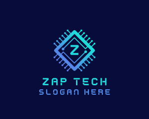 Tech Circuit Microchip logo design