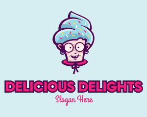 Sweet Old Lady Cupcake logo design