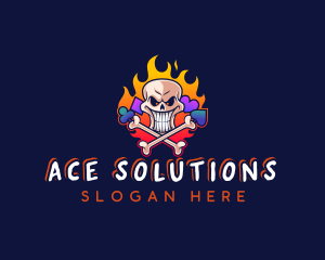 Gaming Casino Skull logo design