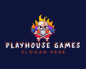 Gaming Casino Skull logo design