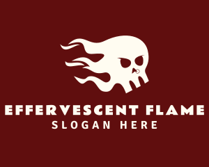 Punk Flaming Skull logo design