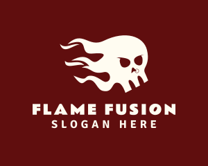 Punk Flaming Skull logo design