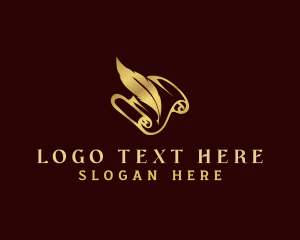 Law Feather Quill Paper Logo