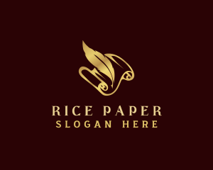 Law Feather Quill Paper logo design