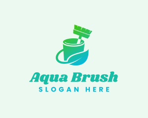 Natural Bucket Brush Sanitation logo design