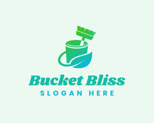 Natural Bucket Brush Sanitation logo design