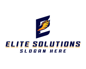 Flying Falcon Letter E logo design