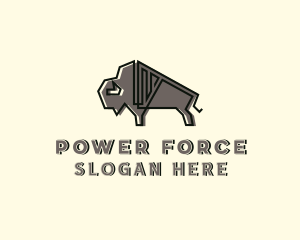 Strong Bison Animal logo design