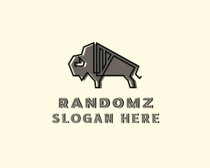 Strong Bison Animal logo