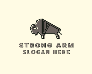 Strong Bison Animal logo design