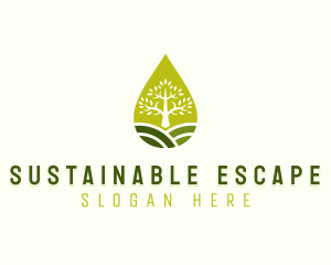 Eco Sustainable Tree logo design