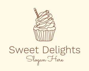 Delicious Chocolate Cupcake logo design