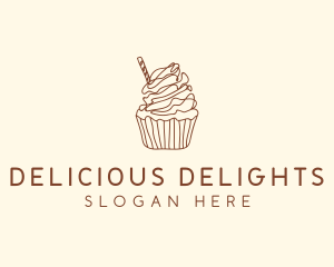 Delicious Chocolate Cupcake logo design