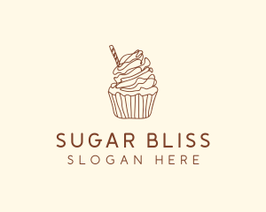 Delicious Chocolate Cupcake logo design