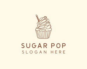 Delicious Chocolate Cupcake logo design