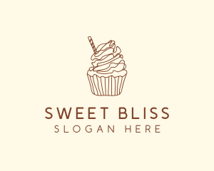 Delicious Chocolate Cupcake logo design