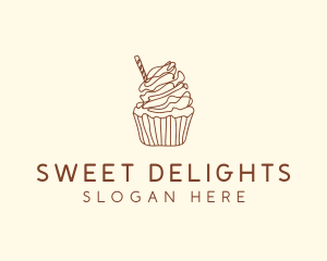 Delicious Chocolate Cupcake logo design