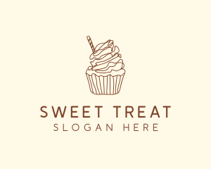 Delicious Chocolate Cupcake logo design