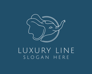 Elephant Line Art logo design