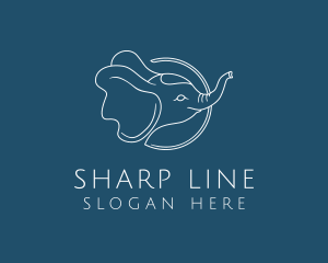 Elephant Line Art logo design