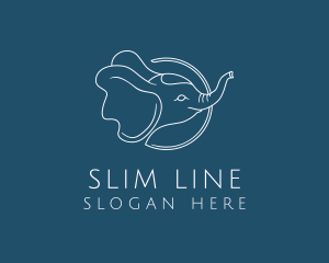 Elephant Line Art logo design