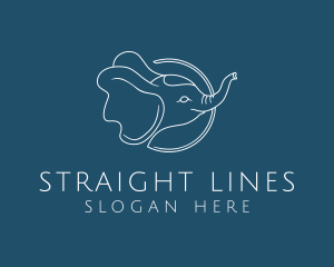 Elephant Line Art logo design