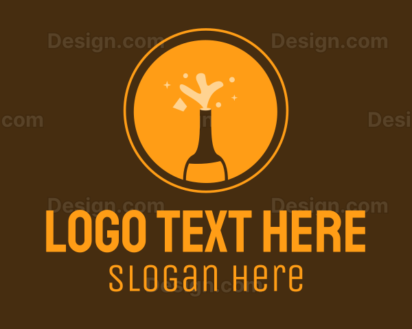 Orange Beer Bottle Logo