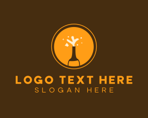 Orange Beer Bottle  Logo