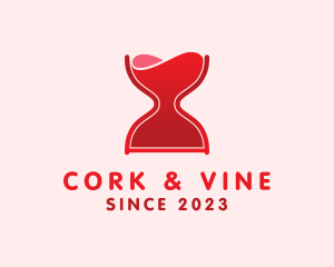 Hourglass Wine Glass  logo design