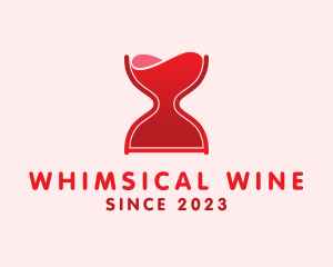 Hourglass Wine Glass  logo design