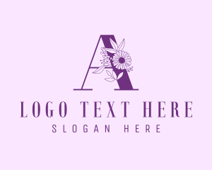 Flower Beauty Letter A  logo