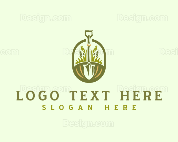 Shovel Landscaping Garden Logo