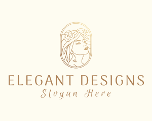 Golden Elegant Woman logo design