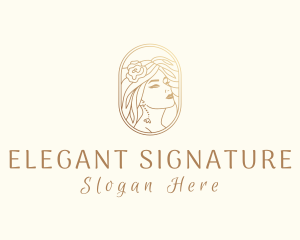 Golden Elegant Woman logo design