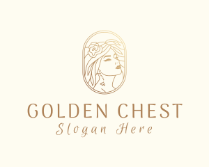 Golden Elegant Woman logo design