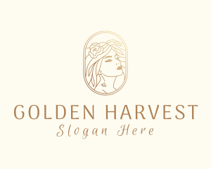 Golden Elegant Woman logo design