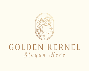 Golden Elegant Woman logo design