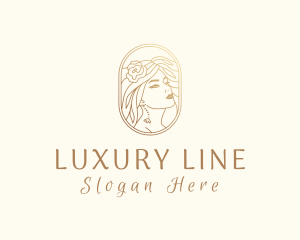 Golden Elegant Woman logo design