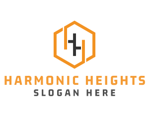 Hexagonal Letter HH logo design