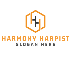 Hexagonal Letter HH logo design