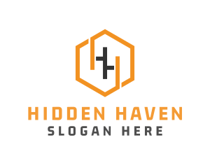 Hexagonal Letter HH logo design