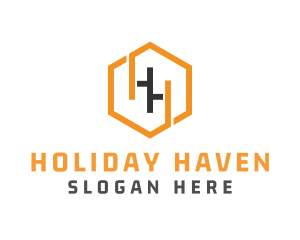 Hexagonal Letter HH logo design