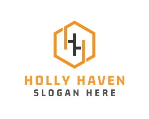 Hexagonal Letter HH logo design