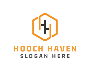 Hexagonal Letter HH logo design