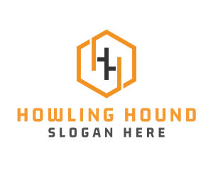 Hexagonal Letter HH logo design