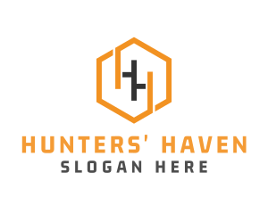 Hexagonal Letter HH logo design