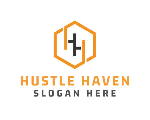 Hexagonal Letter HH logo design