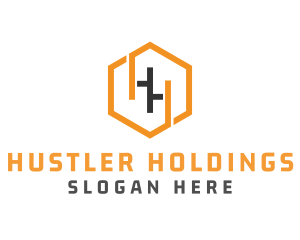 Hexagonal Letter HH logo design